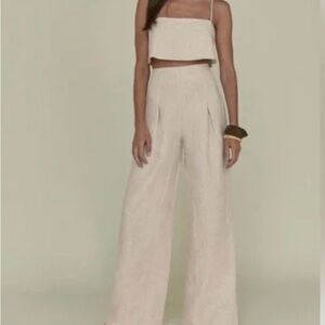 NWT Reformation Linen Set in Oatmeal